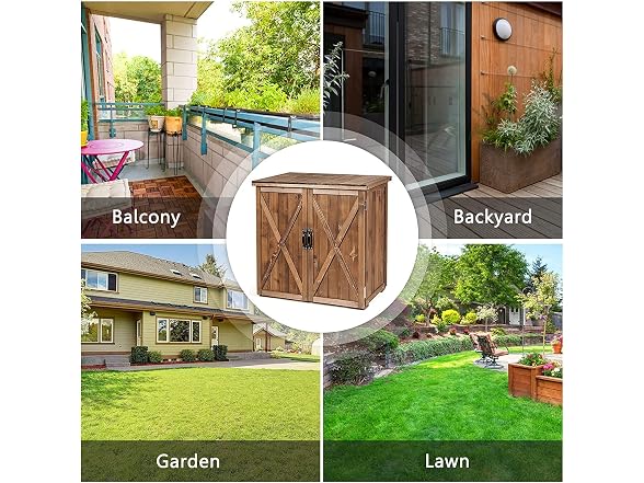 GRAFFY Garden Wooden Storage Shed