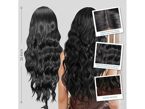 SHINLEA Black Wig for Women