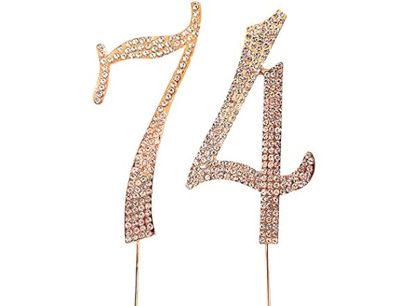 MAGJUCHE Gold 74 Crystal Cake Topper