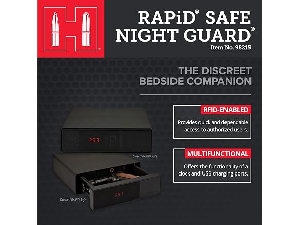Hornady Rapid Safe Night Guard Bedside Safe Black