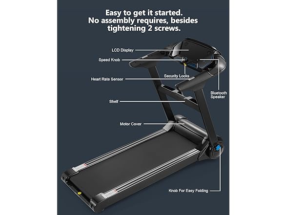SPORTY&FIT Folding Treadmill