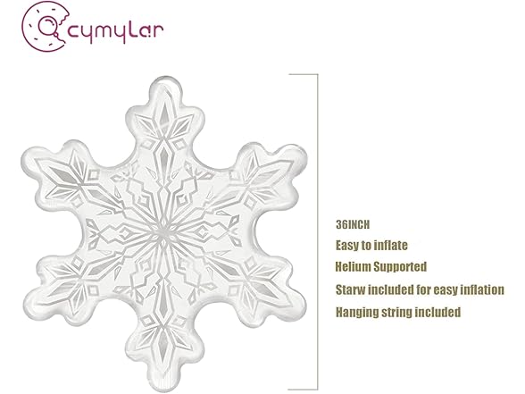 CYMYLAR 2pack Snowflake Balloons Snowflake Decor