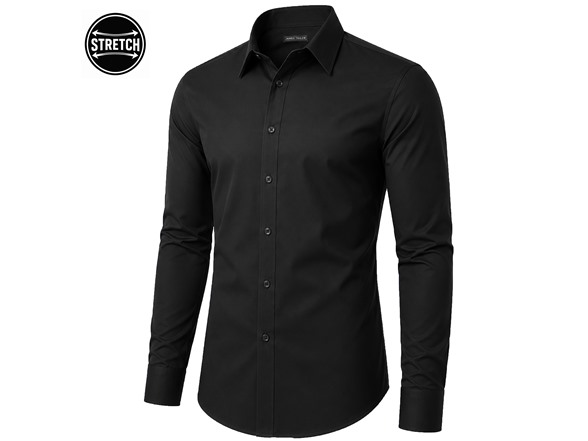 Mens L/S Stretch Dress Shirt - Gallery 5