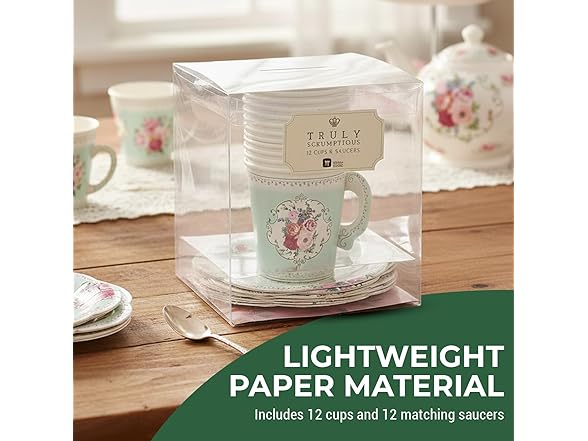 Fun Express Truly Scrumptious Paper Tea Cup Set - 3' | Pack of 12