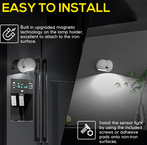 2 Pack 500 Lumens Motion Sensor Night Light, White - Gallery 21