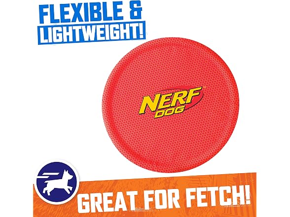 Nerf Dog Nylon Flyer Dog Toy, Flying Disc, Li