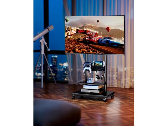 ECOTINY Rolling TV Stand 37-75" - Black