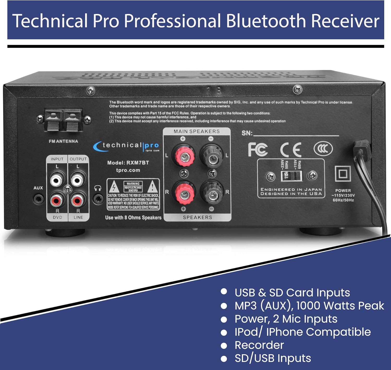 Technical Pro Bluetooth Audio Receiver 1000W - Gallery 13