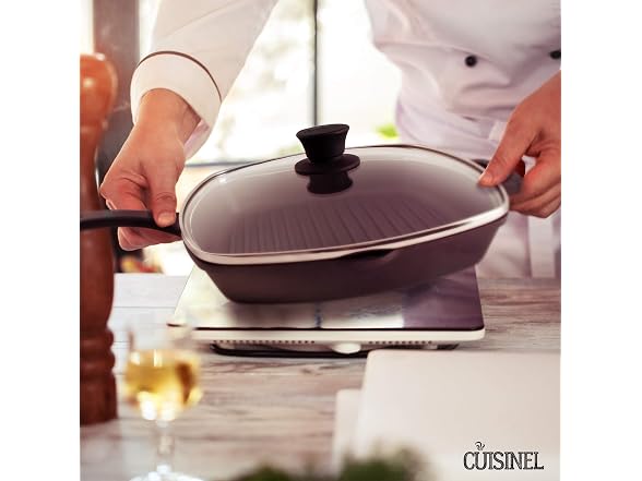 Cuisinel Square Glass Lid, Grill Pan 10.5"