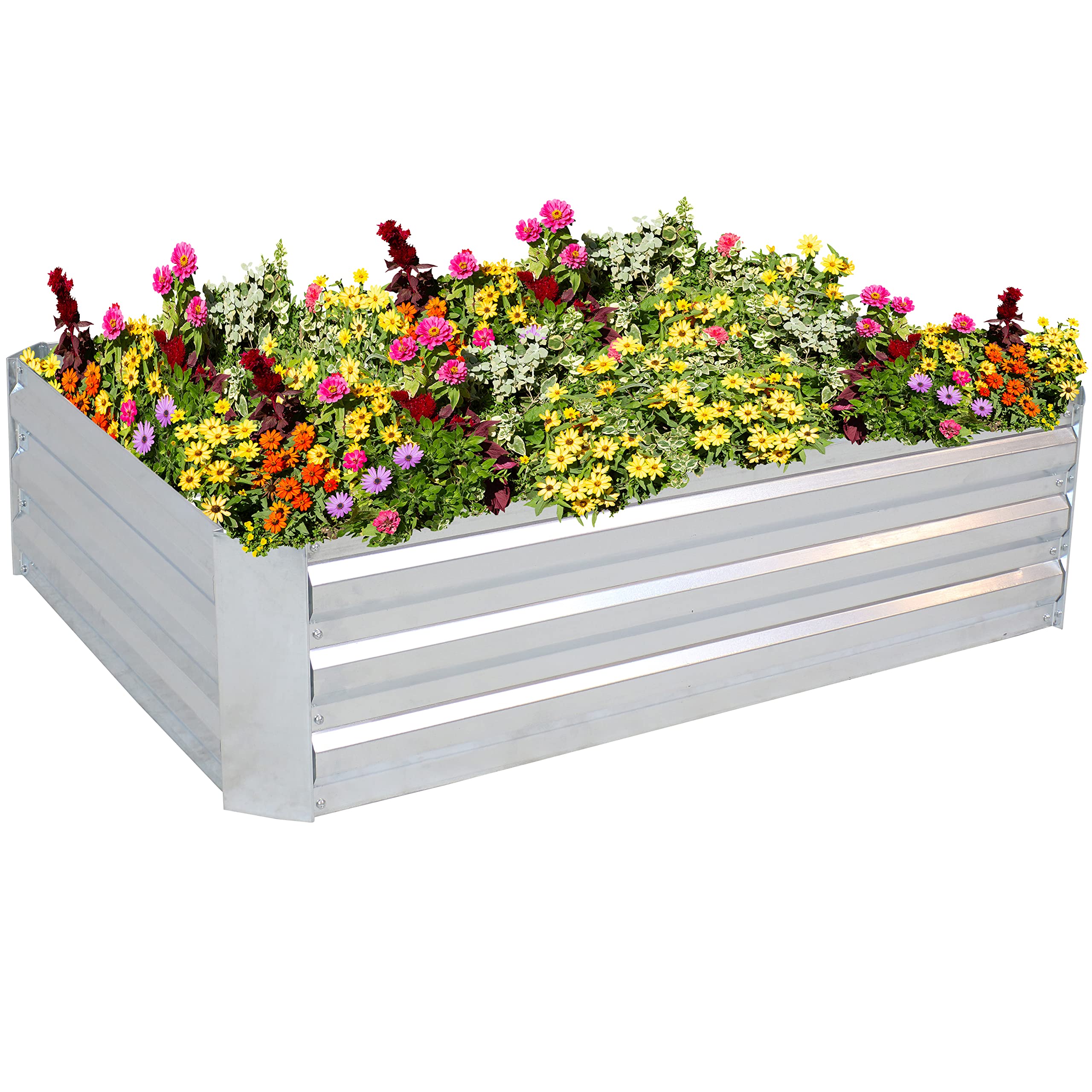 Sunnydaze 47" Silver Steel Raised Garden Bed - Gallery 7