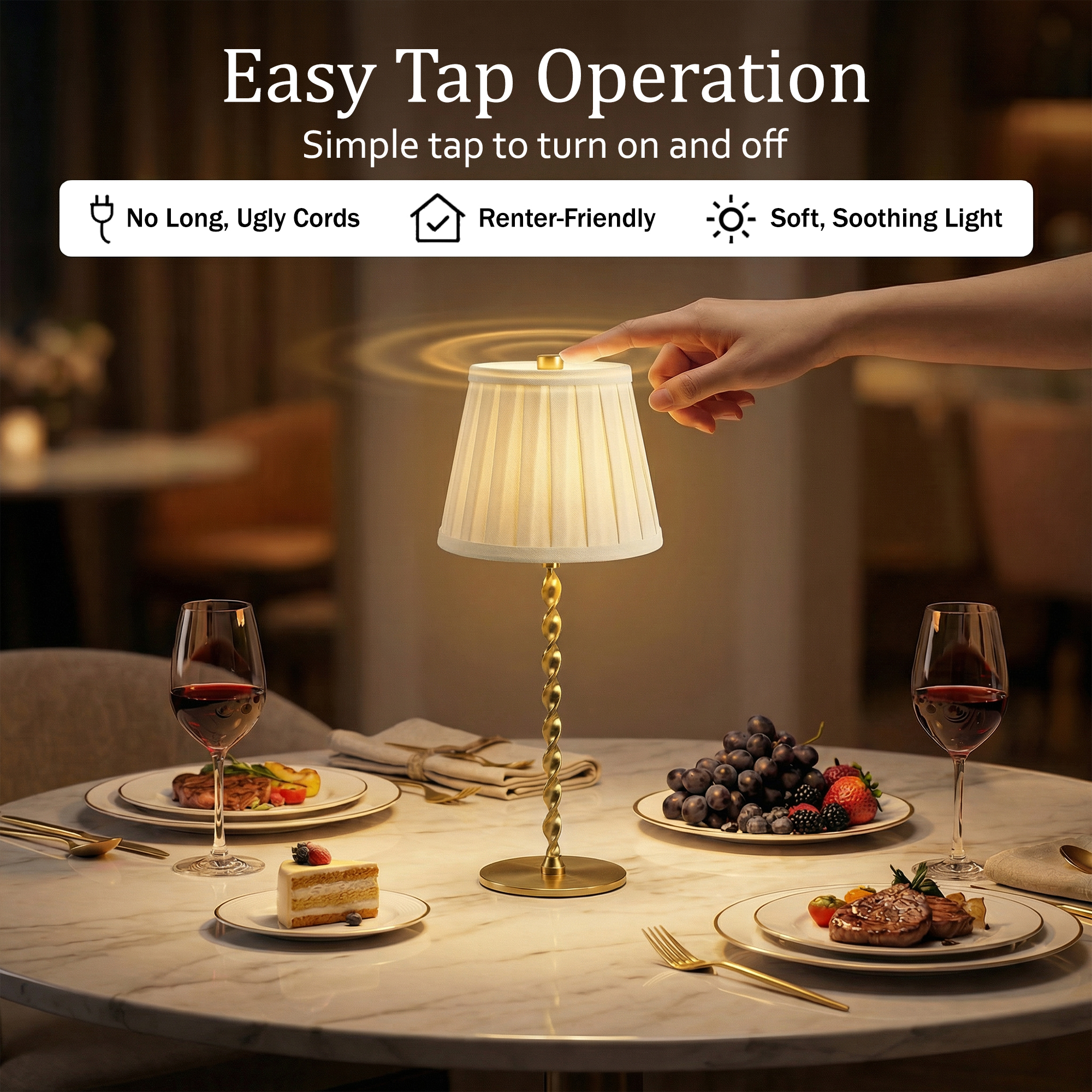 Twist Stem Wide Pleated Lamp - Gallery 22