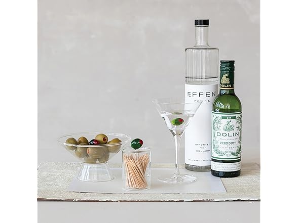  6-Ounce Stemmed Martini Glass with Olive Inside