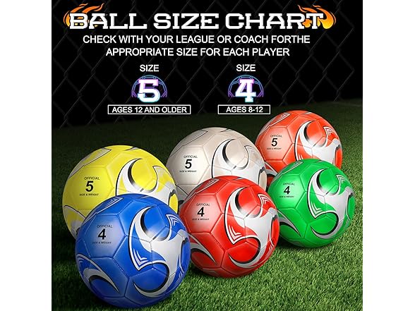 6 Pcs Soccer Balls with Pump