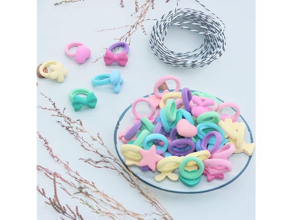 Misgirlot Baby Hair Ties Seamless Cotton 50 Pc