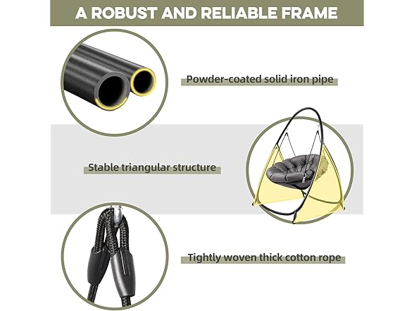 ZZW 8034 Hammock Hanging Chair with Stand Gray