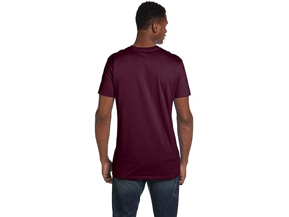 Hanes Mens Nano Cotton Tee Maroon (M)