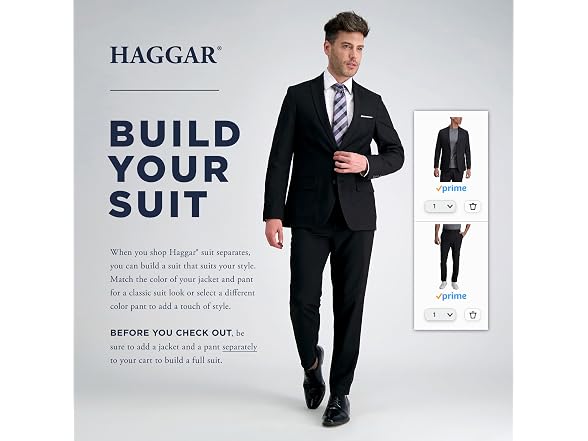 Haggar (36W x 29L) Smart Wash® Slim Sorona Pant