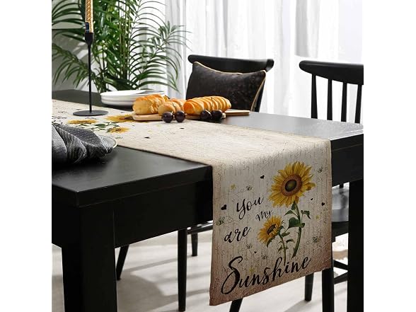Sunflowers Rustic Table Runner-Cotton