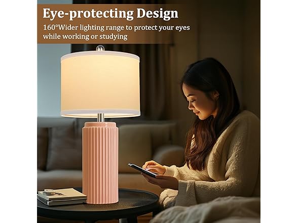 TOBUSA Ceramic Table Lamps Set of 2