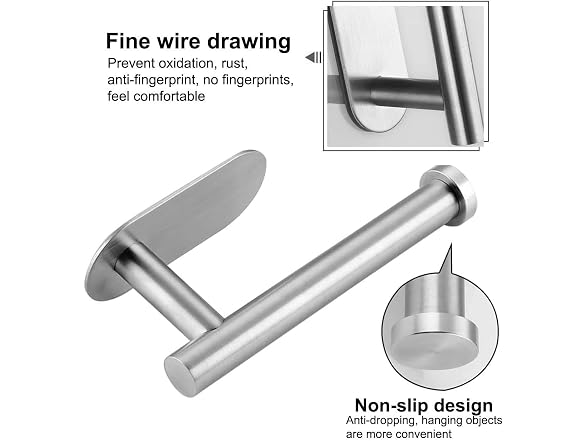 HQDeal Toilet Roll Holder, 3M Self Adhesive Stick
