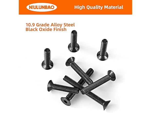 M6 Flat Head Socket Screws Kit 50Pcs