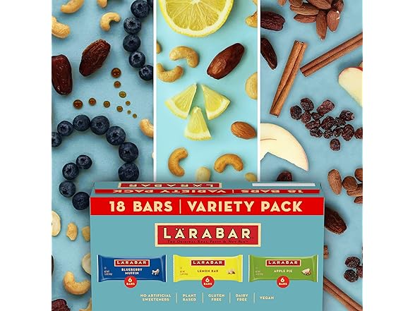 18CT Larabar Fruit Lovers Variety Pack, Gluten Free