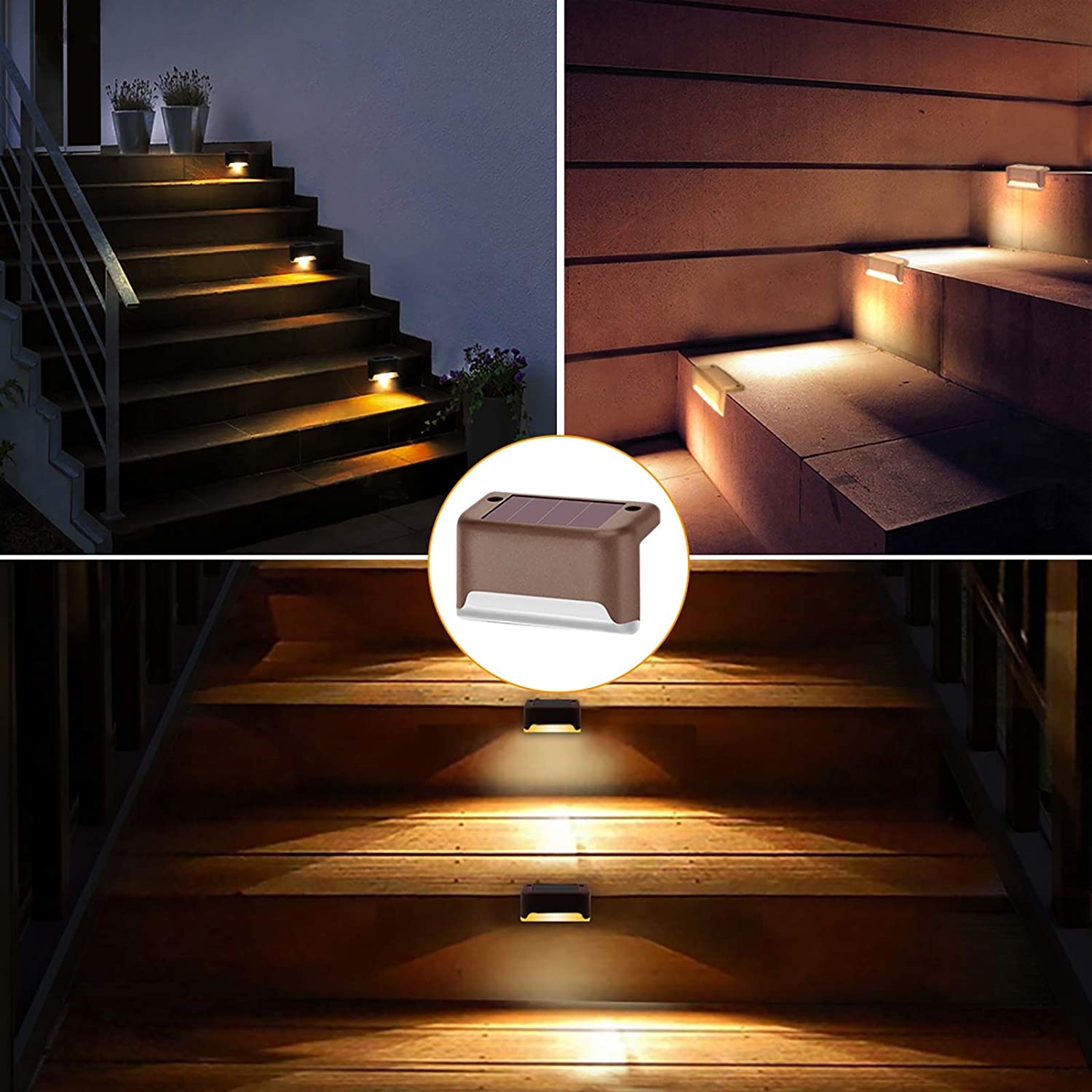 8-Pk Solar LED Deck & Step Lights- Choose Color - Gallery 44