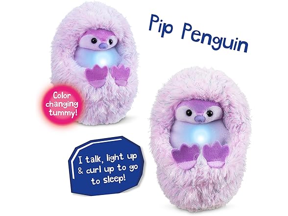Curlimals Arctic Glow Pip Penguin Plush