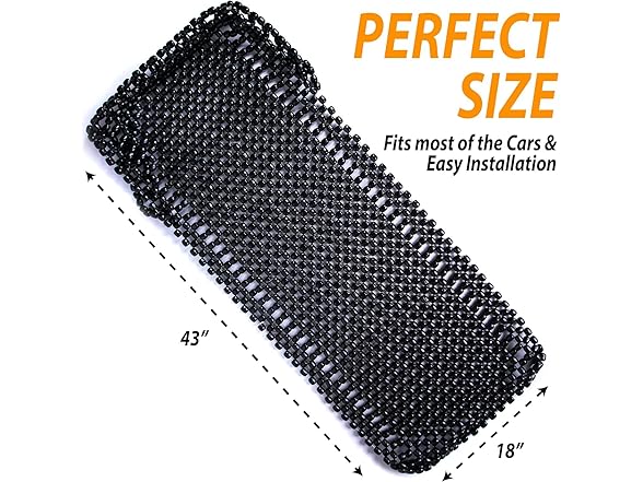 Zone Tech SE0084 Black Wooden Beaded Seat Cover