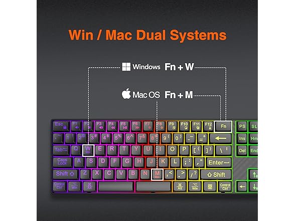Large Print RGB Backlit Keyboard
