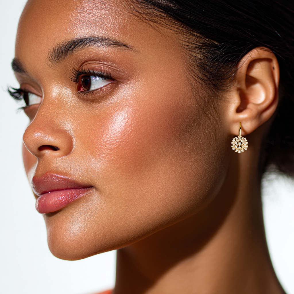 14K Gold Flower Huggie Earrings - Gallery 6