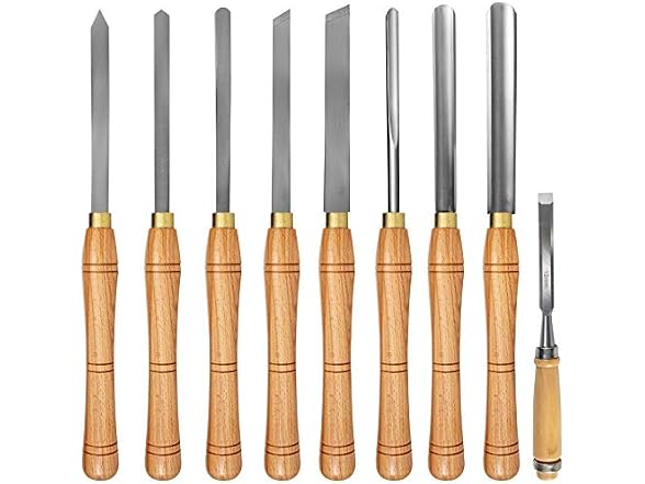 8 Piece Wood Lathe Chisel Set, HSS Steel Wood