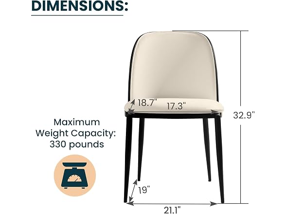 LeisureMod TCBL18W Tule Dining Chair Black/White