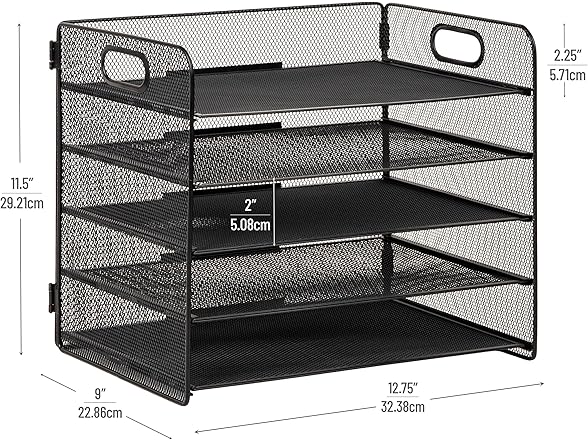 Mind Reader 5 Tier Paper Tray Desktop Organizer