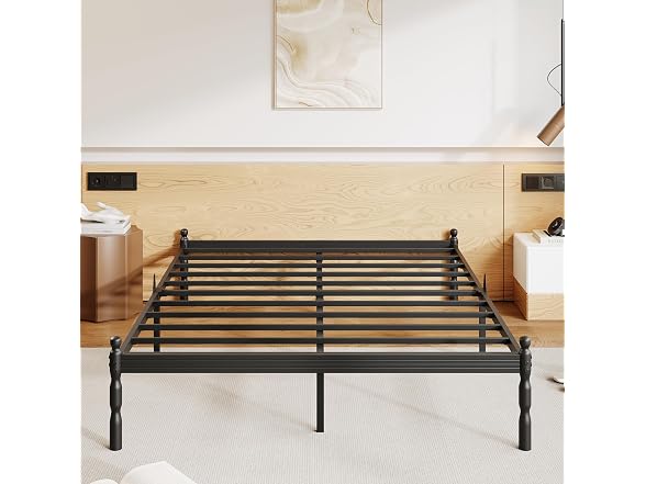 ZIYOO 14 inch Metal Queen Bed Frame with Vintage Style