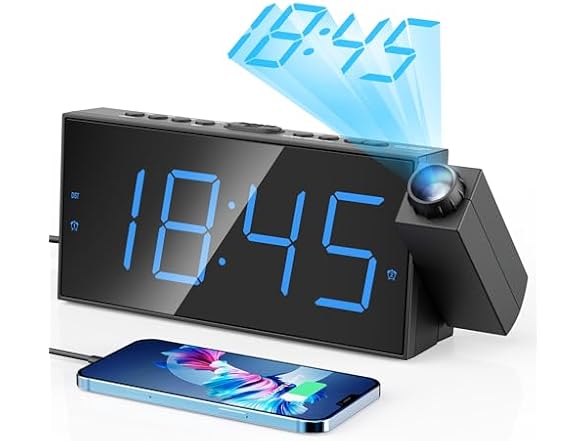 Digital Large LED Display Projection Alarm Clock