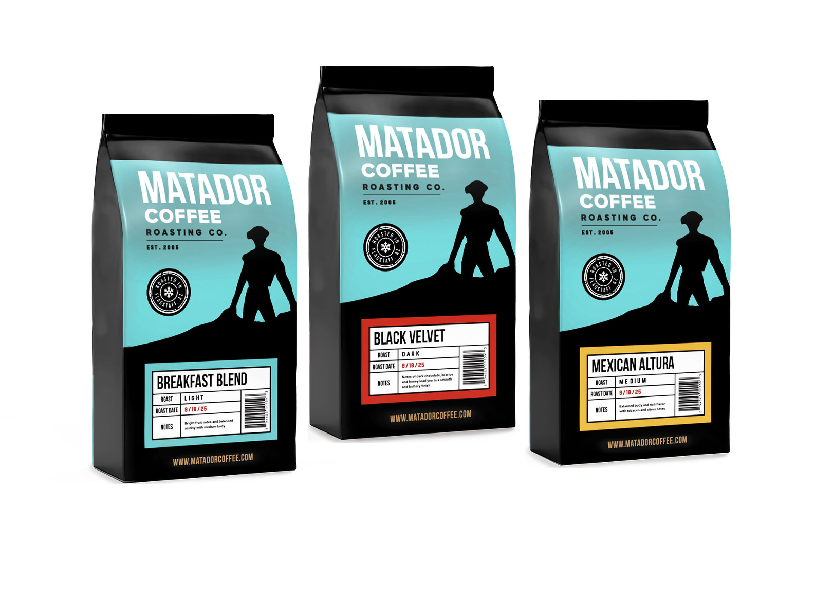 3pk Matador Coffee Whole Bean 16oz Bags Variety Pack - Gallery 2