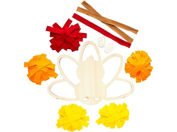 Fun Express Fleece Tied Turkey Wreath Craft Kit - Makes 3