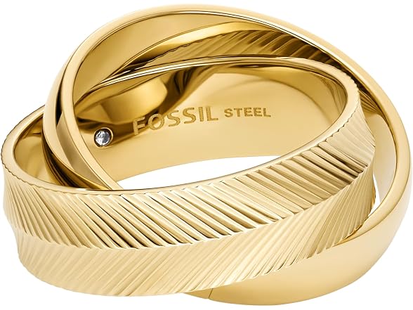 Fossil Women Harlow Interlocking Links Steel Ring