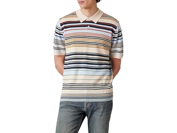 PS Paul Smith Mens Knit SS Stripe Polo
