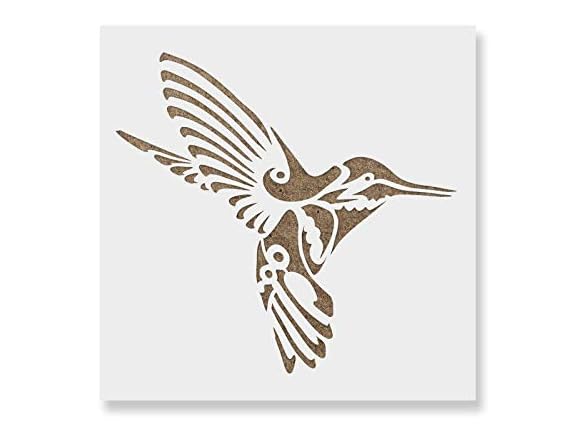Deco Hummingbird Stencil - Bird &