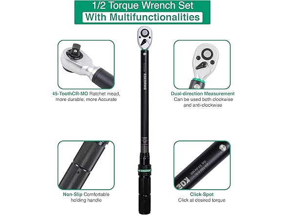 KOEORWS 1/2-Inch Drive Click Torque Wrench