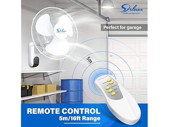 Simple Deluxe 16" Digital Wall Mount Fan