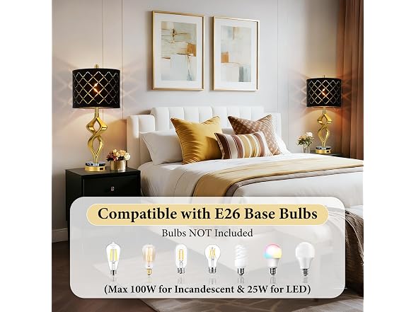 Modern Sculptural Living Room Table Lamps Set of 2