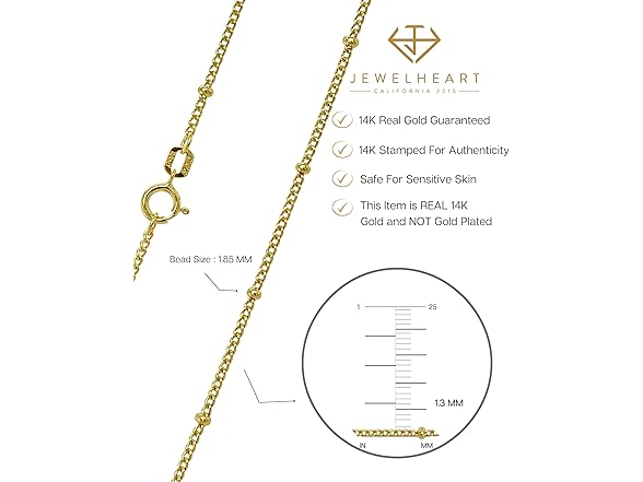 JEWELHEART 14K Real Gold Bead Station