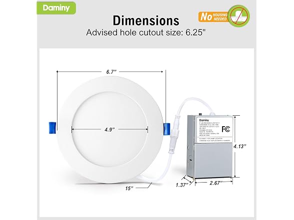 DAMINY 6in LED Recessed Downlight 12-Pk