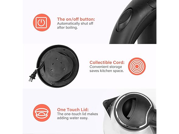 YSSOA Stainless Steel Electric Tea Kettle