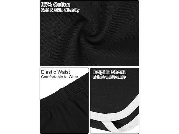 5 Pack Women’s Cotton Workout Shorts