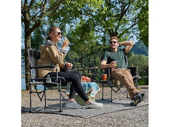 EVER ADVANCED Grey Camping Chair 2 Pack