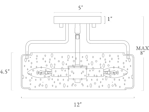 LALUZ Faux Wood Ring Ceiling Light Fixture, 14.5"